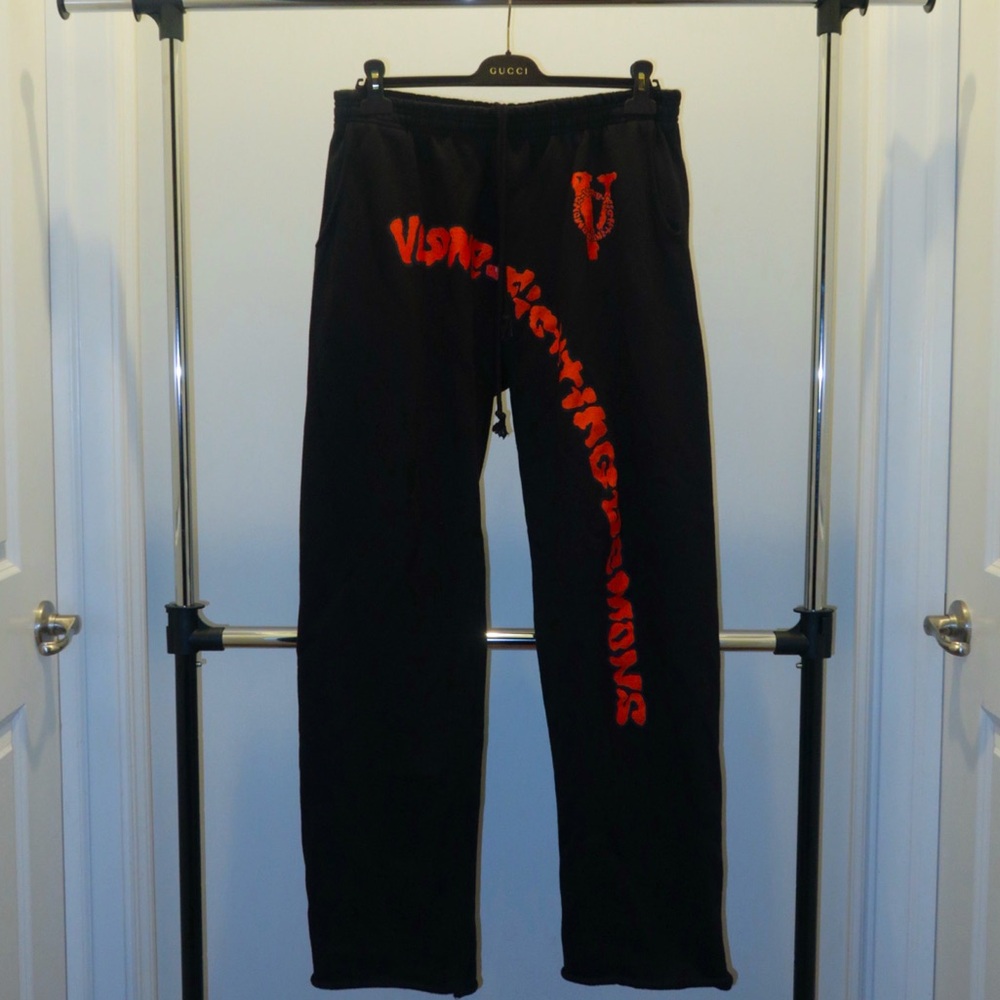 VLONE Fighting Demons Black and Red Sweatpants